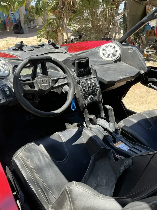 Front interior of the Can-Am side-by-side